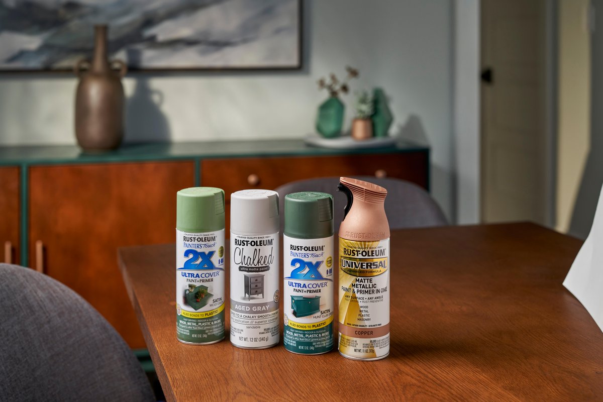 RustOleum's tweet photo. Our 2022 #ROColorWatch Serene Palette can transform your home using colors inspired by nature. It’s easy to embrace the timeless relationship between earth and soul with a few simple DIY projects.

Find out more: https://t.co/W6bWLmUwld https://t.co/wHapKkTw6B