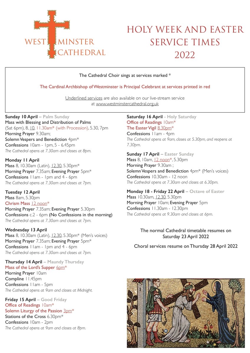 Our Holy Week timetable is now available: