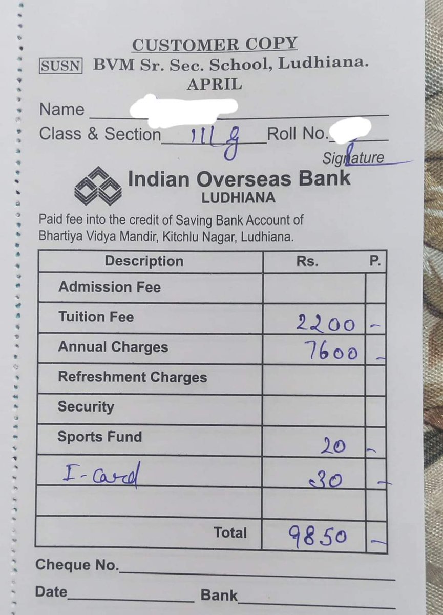 avnish3012's tweet photo. मान सरकार के फैंसले एक खोखला दिखावा।
पिछले साल स्कूल फीस 1900/- थी इस बार 2200/- कर दी।
Proof लगा दिया है आदरणीय शिक्षा मंत्री जी।
अब आपकी करवाई का इंतज़ार रहेगा। Annual charges
7600/-
#meetharyer #baghwantmann #ZeeNews #Aajtak #MadanLalBagga #gurpreetgogi #daljeetsinghbhola https://t.co/KeKoHcvgPu