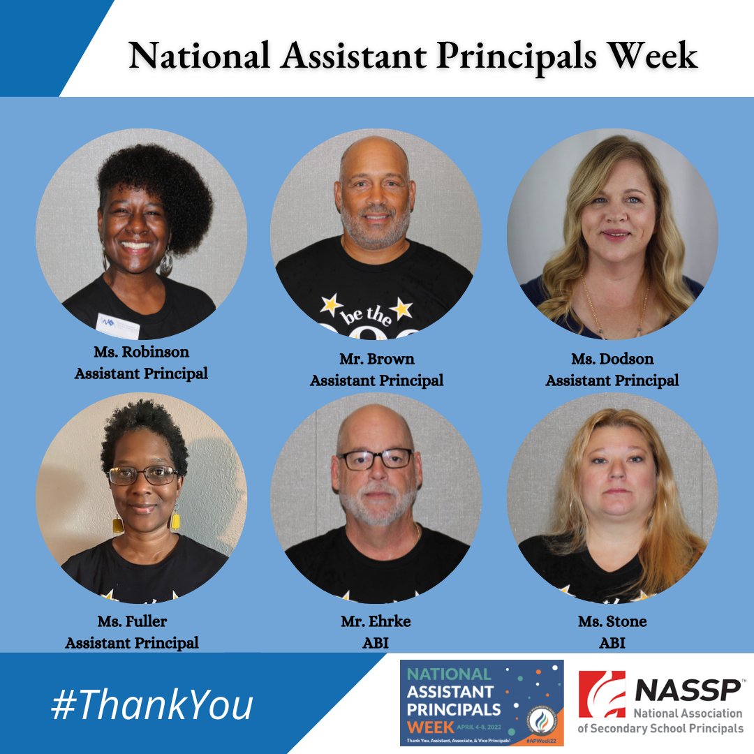 winfreeacademy's tweet photo. It's Assistant Principal Appreciation Week, so we want to take a moment and say "thank you" to our assistant principals and ABIs! Thank you each for the enormous contributions you provide for the success of Winfree Academy and it's learners 💙 https://t.co/2VqAXLt6M2