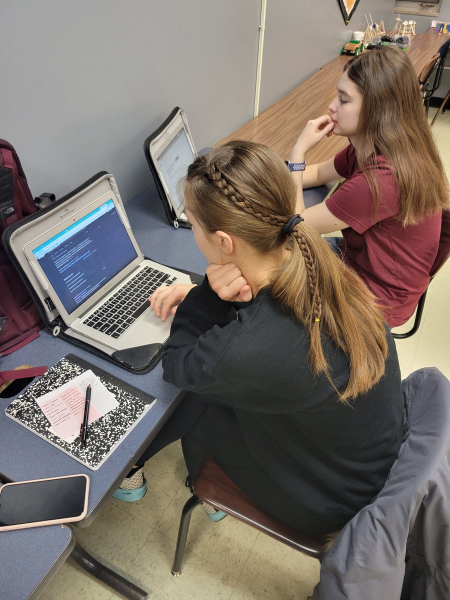 CoachJass's tweet photo. Teah and Emmary researching child safety laws regarding toys before they design their own toy. #VirtualTeaming #IFACadetPride https://t.co/UYQoHLhpdQ
