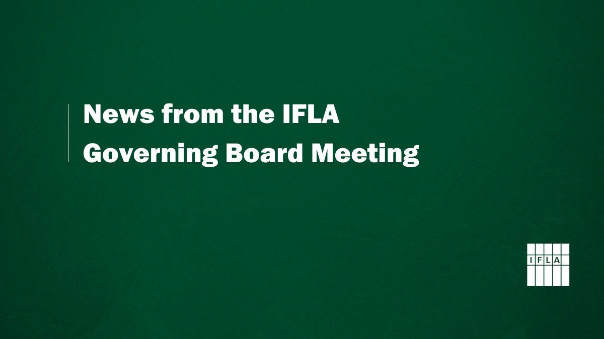 Read the latest news issued by the IFLA Governing Board following its meeting of 8 April 2022: bit.ly/3v5cbQx