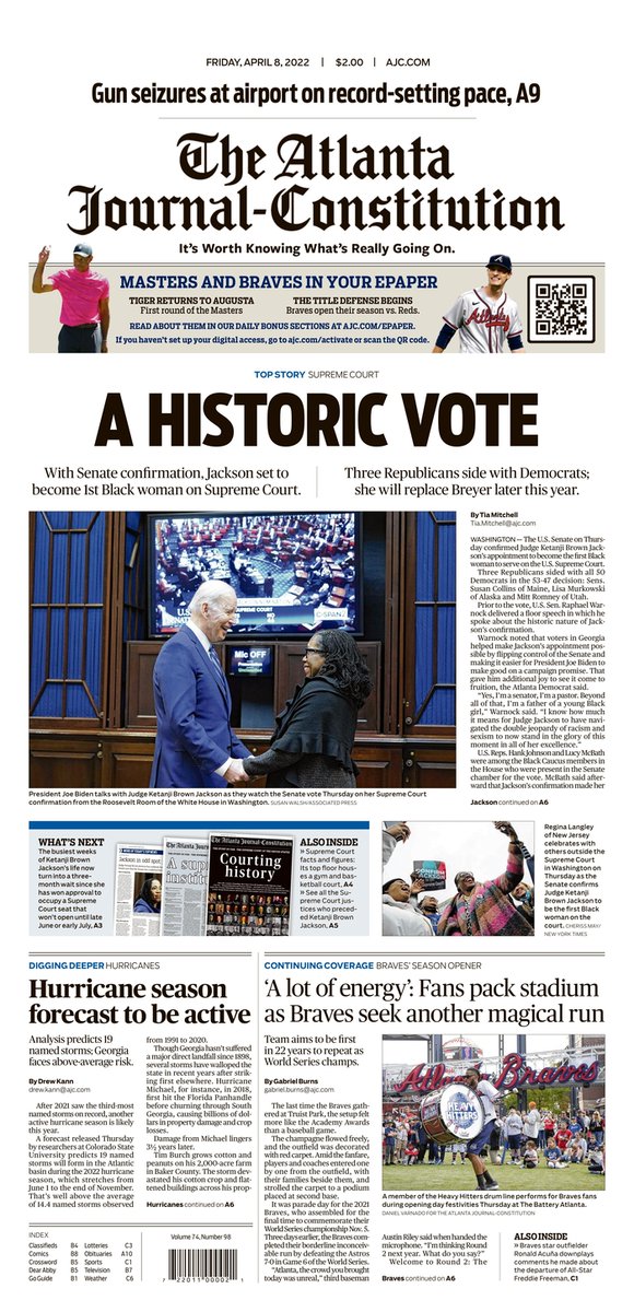 DharaNayyar46's tweet photo. Papers across the South are celebrating Judge Jackson's historic confirmation! https://t.co/qfDrqz69xi