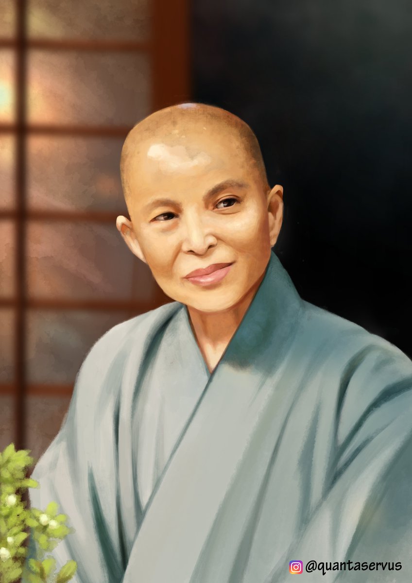 QuantaServus's tweet photo. [Master Cheng Yen – Timelapse Version]
Thank you for one of the tzu chi volunteers has given me a chance to do this project. @tzuchiindonesia 
#tzuchi #digitalart #ilustrasiwajah #digitaldrawing #Buddhism #monk #boddhisatva https://t.co/AyIbrYi6AL