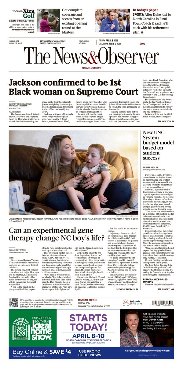DharaNayyar46's tweet photo. Papers across the South are celebrating Judge Jackson's historic confirmation! https://t.co/qfDrqz69xi