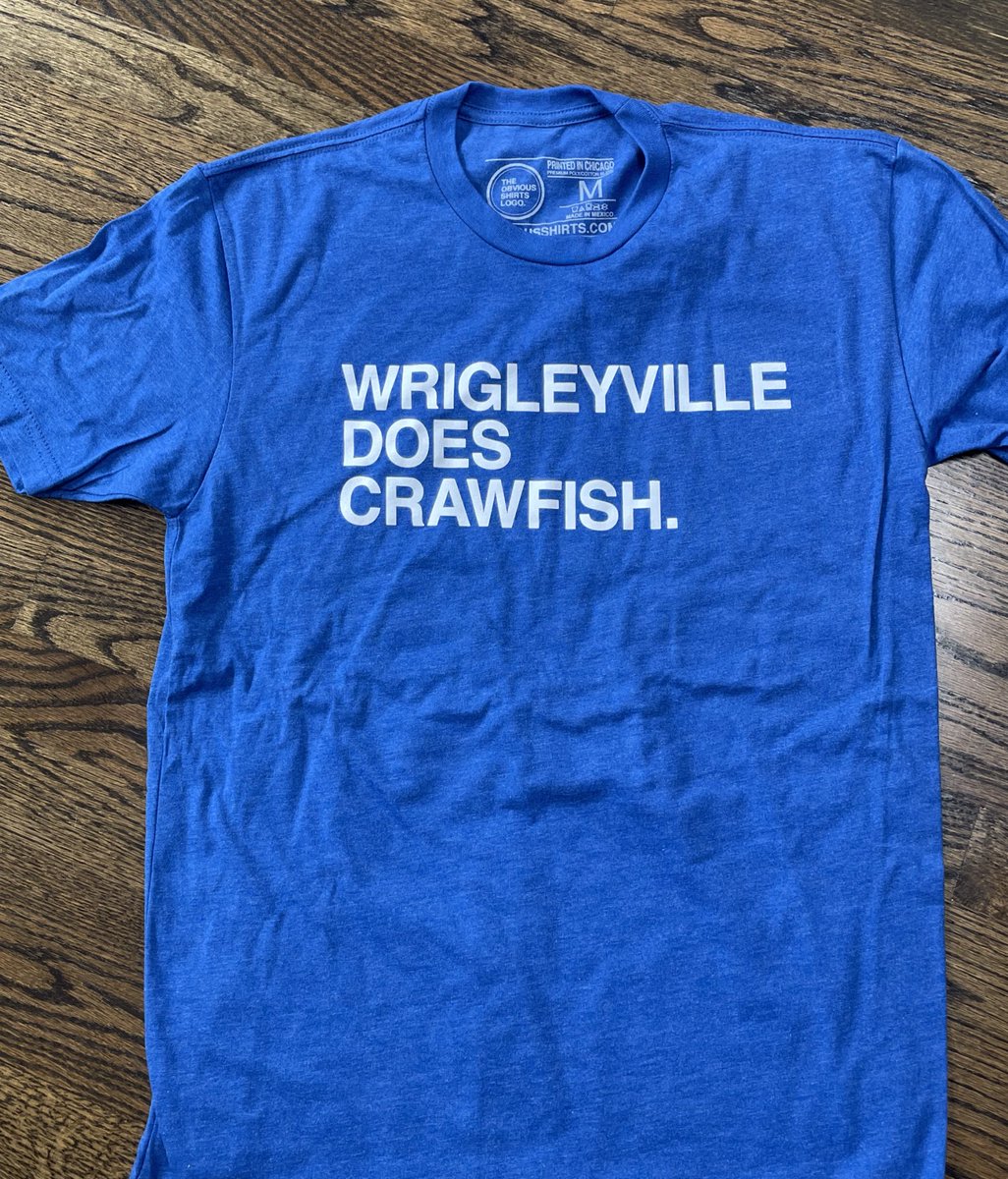 JacobAMartinez's tweet photo. For the crawfish lovin’ Cubs fan. @obvious_shirts #wrigleyvillecrawfish https://t.co/6EAcLRPqI5