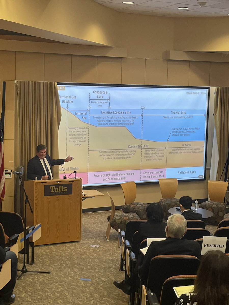 FletcherArctic's tweet photo. Professor Charles Norchi of @UMaine starts off our #FletcherArctic2022 panel on the Int’l Legal Regime in the Arctic with an overview of #UNCLOS and baselines. https://t.co/QmcwJ2EVwf