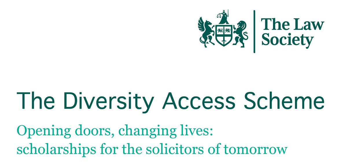 Submit your application for our Diversity Access Scheme now. It's a scholarship supporting people from low socio-economic backgrounds who want to become solicitors. Each place includes ▪ a bursary to fund your LPC or SQE ▪ work experience ▪ mentoring lawsociety.org.uk/campaigns/dive…