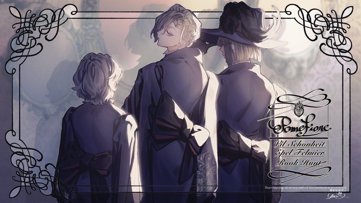 multiple boys hat 3boys bow from behind short hair framed  illustration images