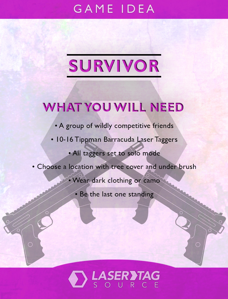 LaserTagSource's tweet photo. GAME IDEA!!!

• SURVIVOR •

Try this game at your next event or check out our other ideas at https://t.co/DTf8NrsfRS #LaserTag #GameIdea #Spring2022 https://t.co/VSPi0t2lH4