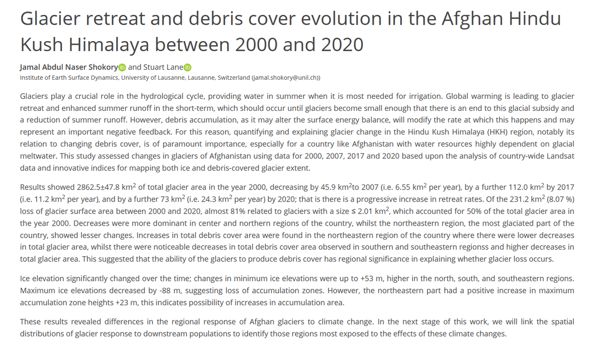 alp_wise's tweet photo. 🤩@JShokory is presenting at #EGU22!
Glacier retreat and debris cover evolution in the Afghan Hindu Kush Himalaya between 2000 and 2020
https://t.co/U7gAPYDHz2
@EGU_CR #glaciology https://t.co/LSJn6hDekO