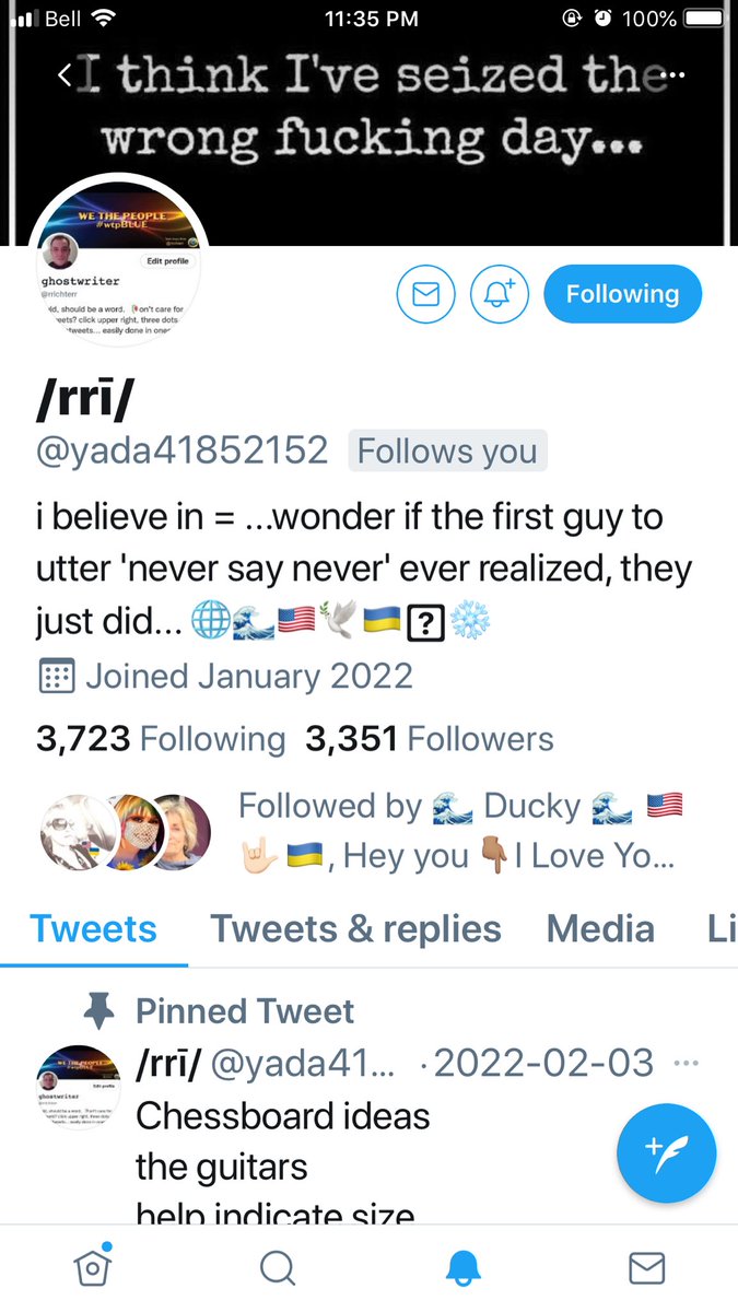 Good morning wonderful world of Twitter. I have a resister who is rebuilding. He lost his account without cause. Might I ask that you all follow @yada41852152 . I can promise that he will vet &amp; FB. I have the best friends as well as the best butt on Twitter. 😂. Please B patient