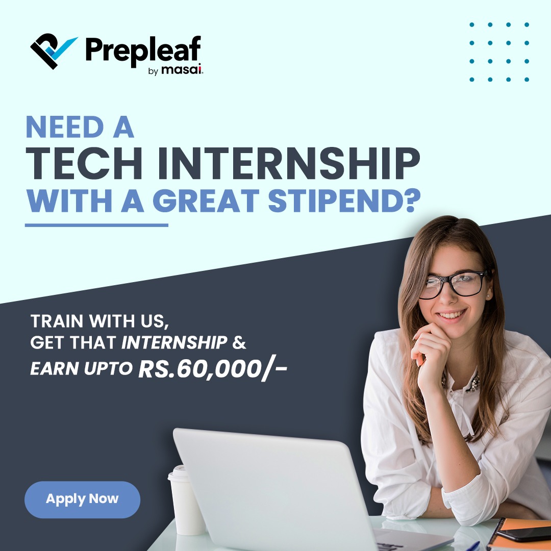 Prepleaf's tweet photo. Only 3 days left to register for our  Tech Internship guarantee program!

Join and get a 100% guaranteed internship with the best tech companies, or else get a 110% refund!

6 months of training and opportunities to earn stipends upto 60K!

Register today! https://t.co/w5SlGlxSzt