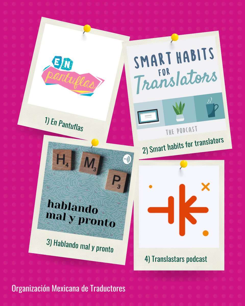 Traductores_OMT's tweet photo. Escuchar un podcast es una gran manera de aprender y entretenernos con historias de otras personas en nuestro rubro. Por eso, compartimos con ustedes algunos podcasts especiales para traductores e intérpretes:
@_EnPantuflas  
@smarthabits4xl8 
@malyprontopod 
@TranslaStars https://t.co/scgF05uNX1