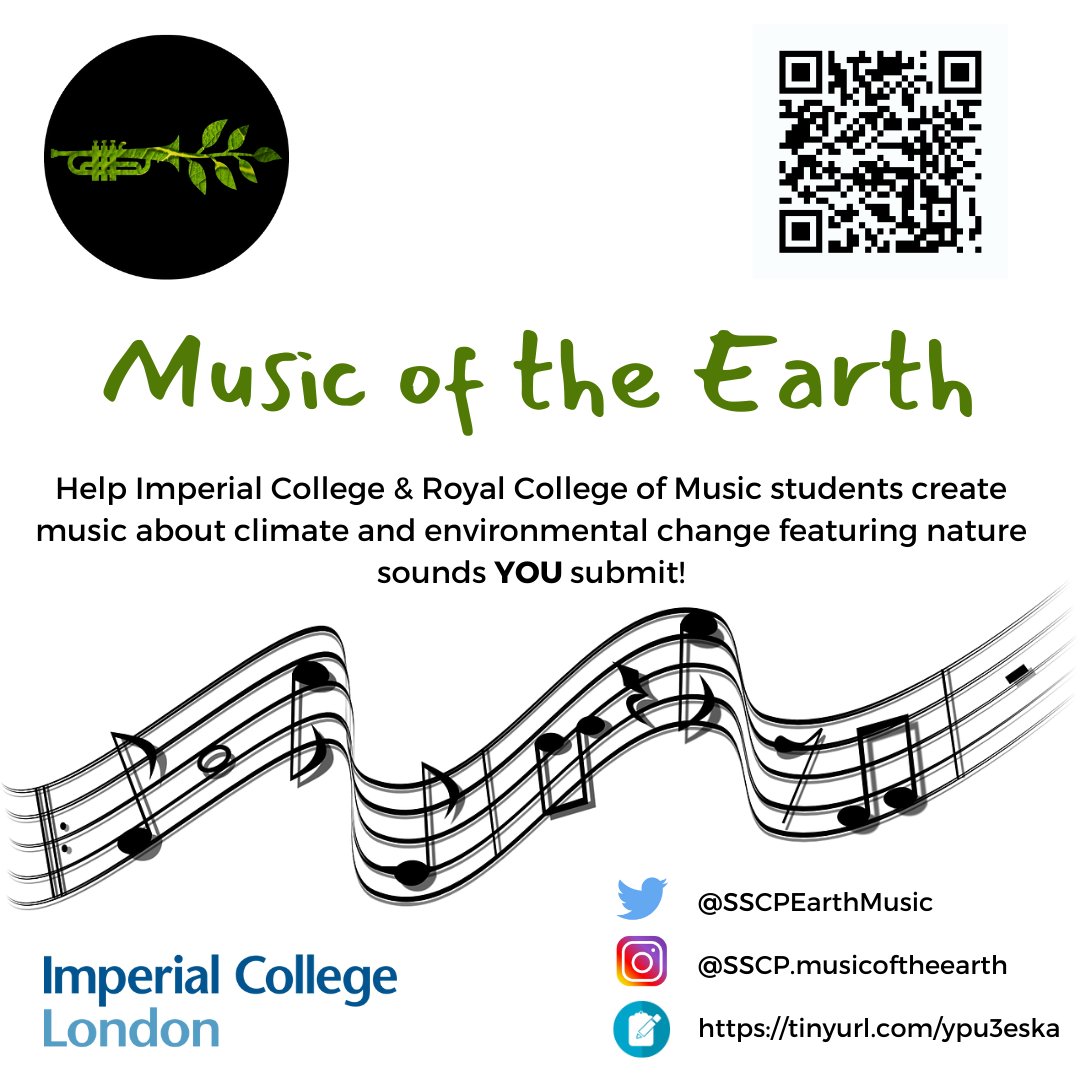 Music of the Earth (@sscpearthmusic) on Twitter photo Hi Twitter! We're Music of the Earth, a collaboration between <a href="/SSCP_DTP/">SSCP DTP</a> <a href="/imperialcollege/">Imperial College London</a> researchers and <a href="/RCMLondon/">Royal College of Music</a> students, creating original music from sound clips of your experience of #climate and #environmental change. Find out more here: tinyurl.com/4665u37p Hi Twitter! We're Music of the Earth, a collaboration between <a href="/SSCP_DTP/">SSCP DTP</a> <a href="/imperialcollege/">Imperial College London</a> researchers and <a href="/RCMLondon/">Royal College of Music</a> students, creating original music from sound clips of your experience of #climate and #environmental change. Find out more here: tinyurl.com/4665u37p