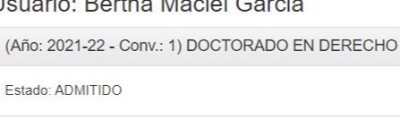 Gran día. De confirmar buenas noticias.
Tengo un rato procesando que fui aceptada en el Doctorado de la Universidad de Alicante, no podía con la emoción de enmarcar mi investigación en Filosofía del Derecho y Constitucional.
