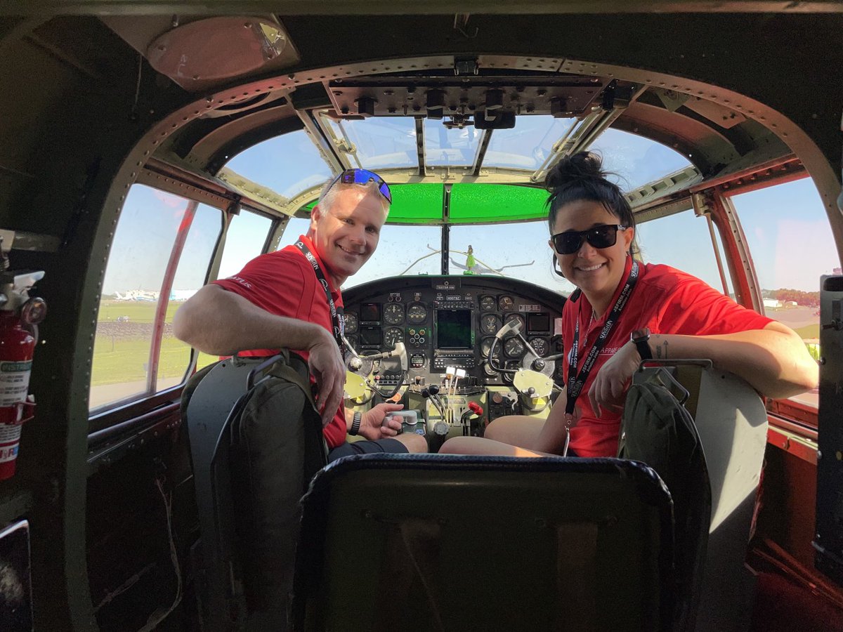 Stratus_Appareo's tweet photo. Larry, owner of the WWII B-25 “Panchito” was gracious enough to allow our team members in the cockpit of this 78 year old aircraft. 

The cockpit is equipped with a Stratus Transponder as well as Power Pros. https://t.co/YtFBkEIM4j