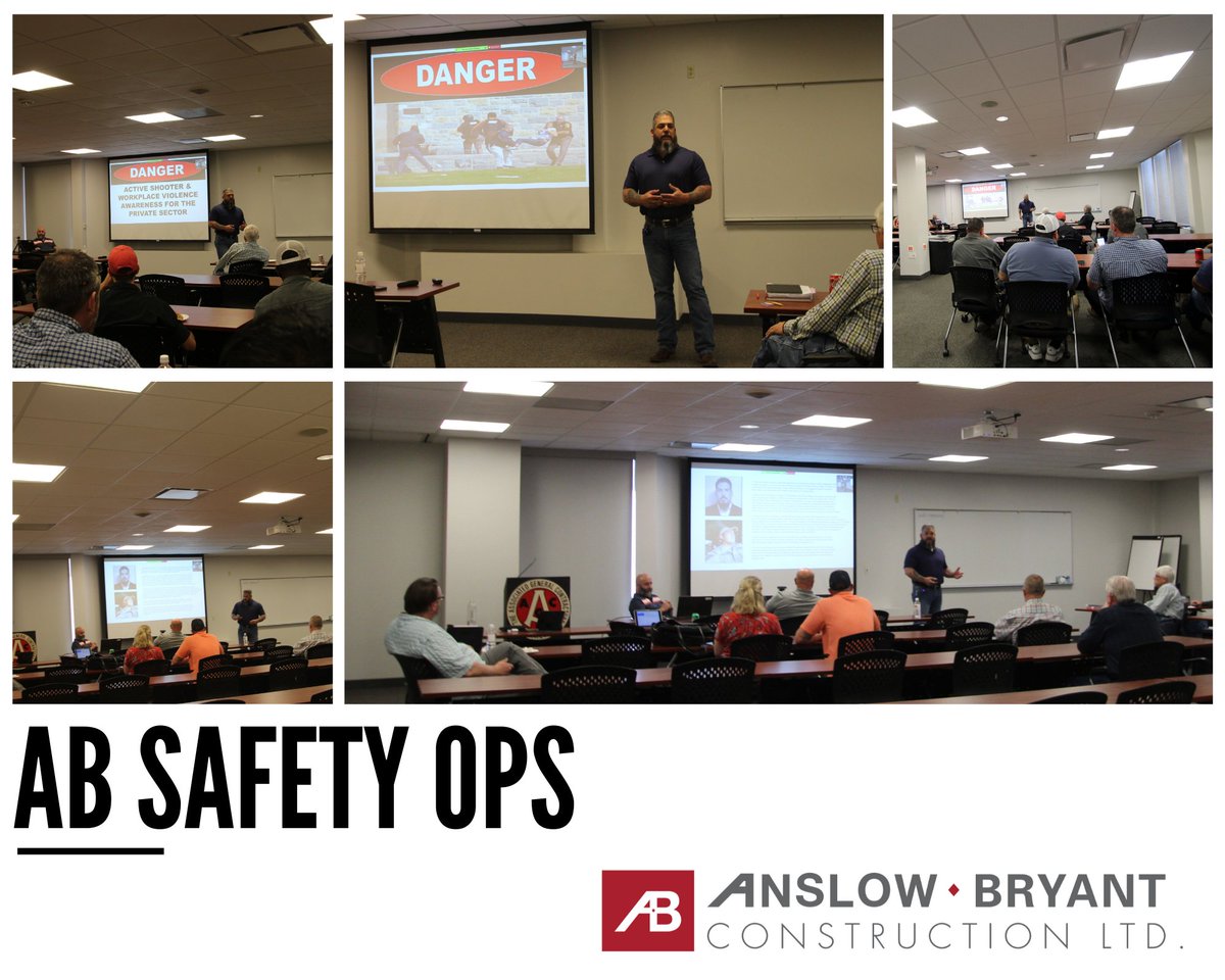 AnslowBryant's tweet photo. At @AnslowBryant's Safety Ops Meeting we invited Rick Hernandez to update our team on Active Shooter Training. Thank you Rick for the informative information.

#WeAreAB #constructionsafety https://t.co/3uDlrWKBl9