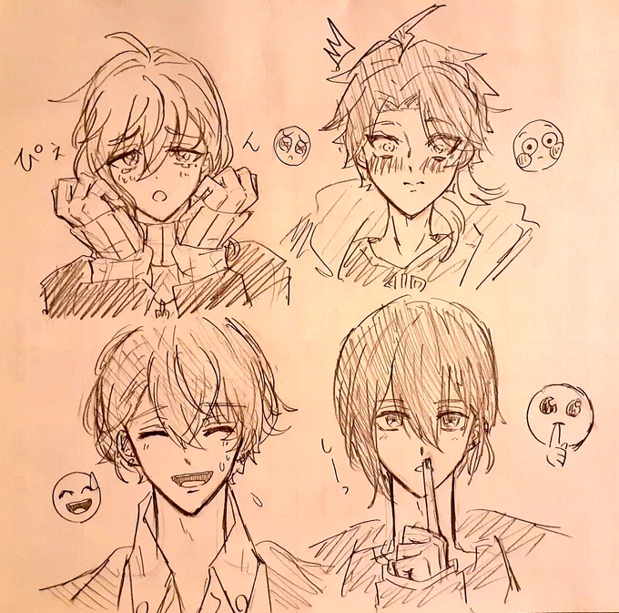 #.リプで送られてきた絵文字の表情推しで描く
🥺 😳 😅 🤫 🤗 🥱 🤕 😵‍💫 🥰 🤭 😘

みなさんリプありがとうございました～!いろんな表情練習するの好きだから定期的にこのタグやりたいわね☺️💞 