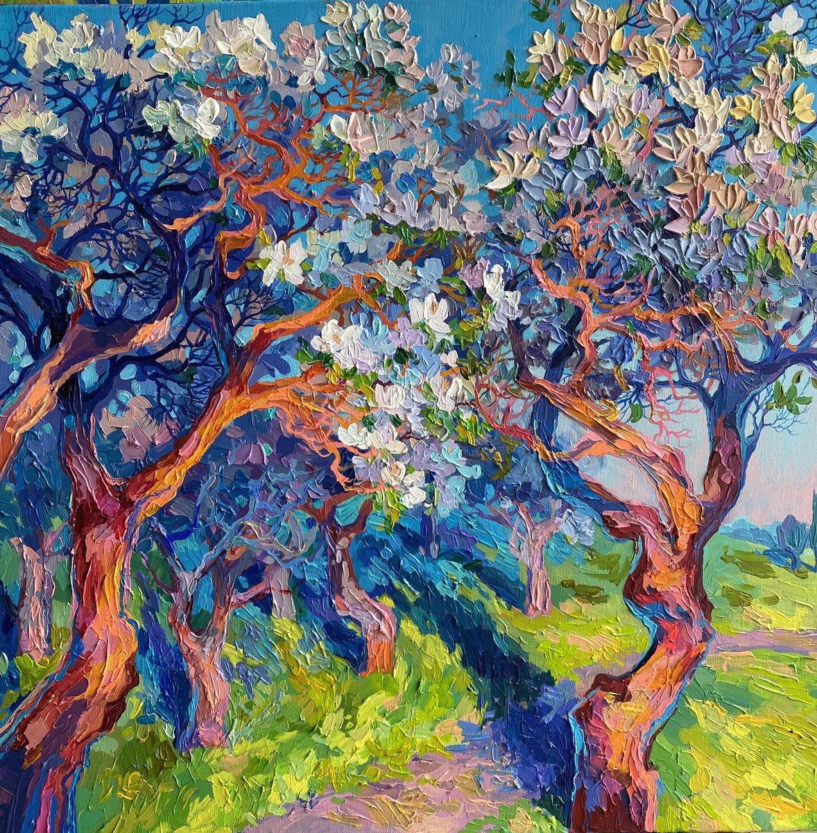 amtrusova's tweet photo. Acrylic, canvas 80*80cm „apple trees in bloom“ 2020. #Apple #appletree #art #artwork #acrylicart #painting https://t.co/2Oo7hFe7gS