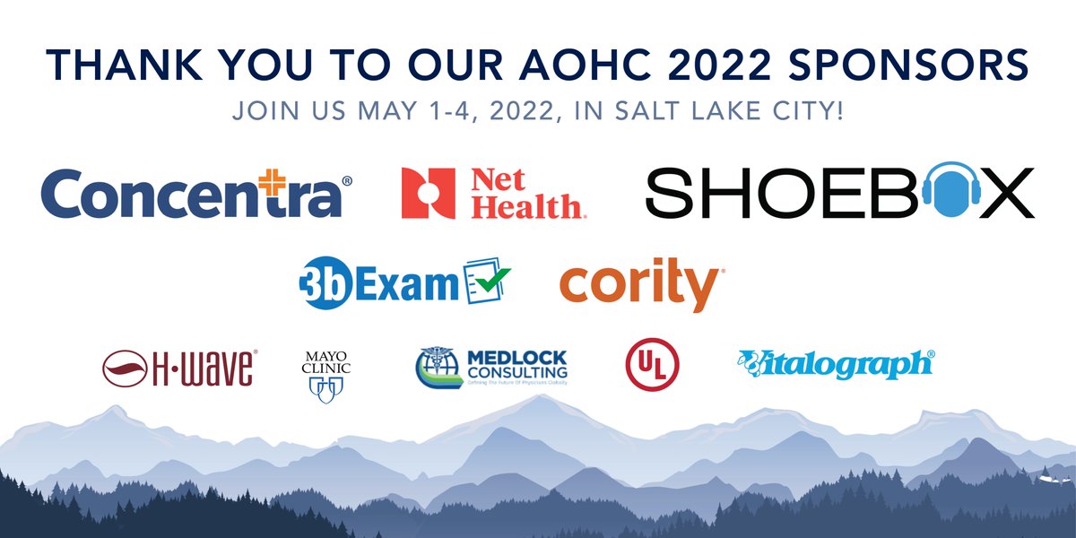 Thank you to all of the sponsors who help make #AOHC2022 possible! We cannot wait to see you in Salt Lake City in a few short weeks. The groups below truly encapsulate the supportive environment of the OEM community.