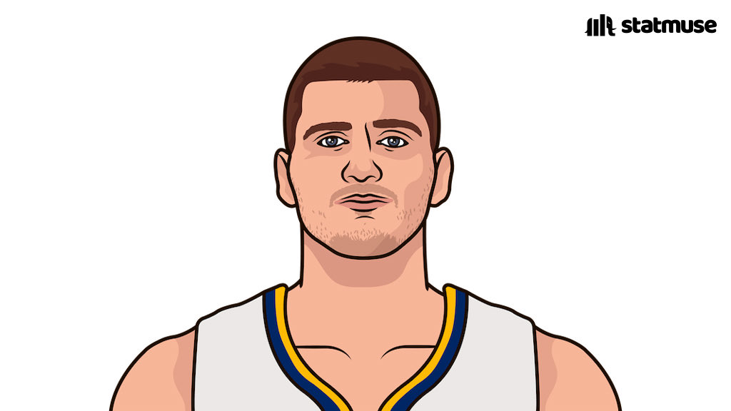 statmuse's tweet photo. Jokic MVP season vs this season:

26.4 ➡️ 27.1 PPG
10.8 ➡️ 13.8 RPG
8.3 ➡️ 7.9 APG
1.3 ➡️ 1.5 SPG
0.7 ➡️ 0.9 BPG
56.6 ➡️ 58.3 FG%

The Nuggets have more wins without Murray/MPJ this season (48) than with them last season (47). https://t.co/tek1FUXTUi