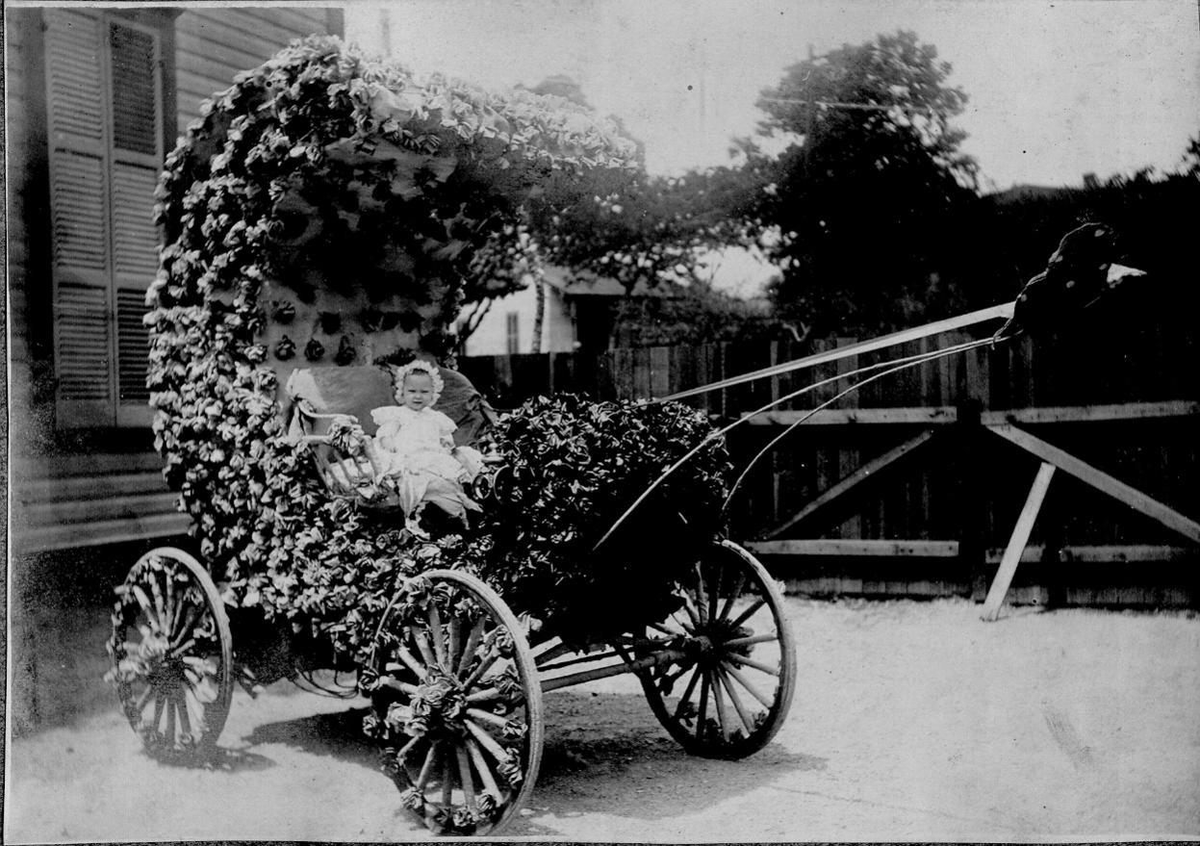 TracesofTexas's tweet photo. The annual Battle of Flowers Parade will be held in San Antonio today. Started in 1891, it is the oldest event in the Alamo City's Fiesta celebration. Here's an early 1900s entrant in the parade. https://t.co/yGcBeYcxCS