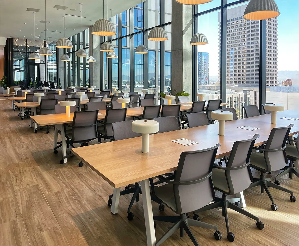Enwork's tweet photo. Adventure and Alkalign tables are the ideal fit for the design-forward aesthetic of Colorado's X Denver apartment community complex. #Enwork #alwaysahead #Adventure #Alkalign https://t.co/9BdLrbyLvw
