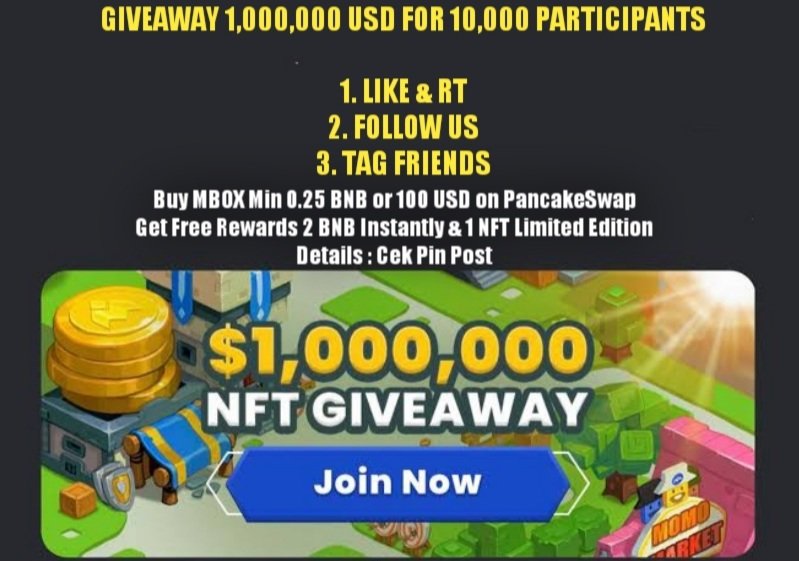 loxenomy's tweet photo. #GIVEAWAY 1,000,000 #BUSD FOR 10,000 PARTICIPANTS 🎉

 (First come, first serve)

📌 Rules :
@loxenomy
1. LIKE + RT ❤ 
2. FOLLOW US ✅
3. TAG 5 FRIENDS ☃️

📋 Fill in your Binance Smart Chain Address

Distribution will start on 10,000 Retweets ⏰

🔹️Extra : Get Free Rewards https://t.co/JjLx2fR9ES