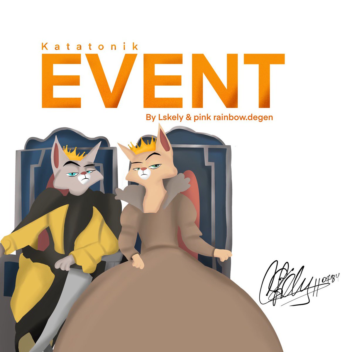 Did you think I was done? <a href="/Katatonik_nft/">KATATONIK</a> <a href="/xmikey_eth/">mikey</a>
No, no... I haven't done the event on Saturday yet😏

So kings and queens meet me!
My name is Lskely and I'm the royal evaluator! There will be an event for you at 12:00 AM (Washington).

#katatonik #fanart #Katatonikart