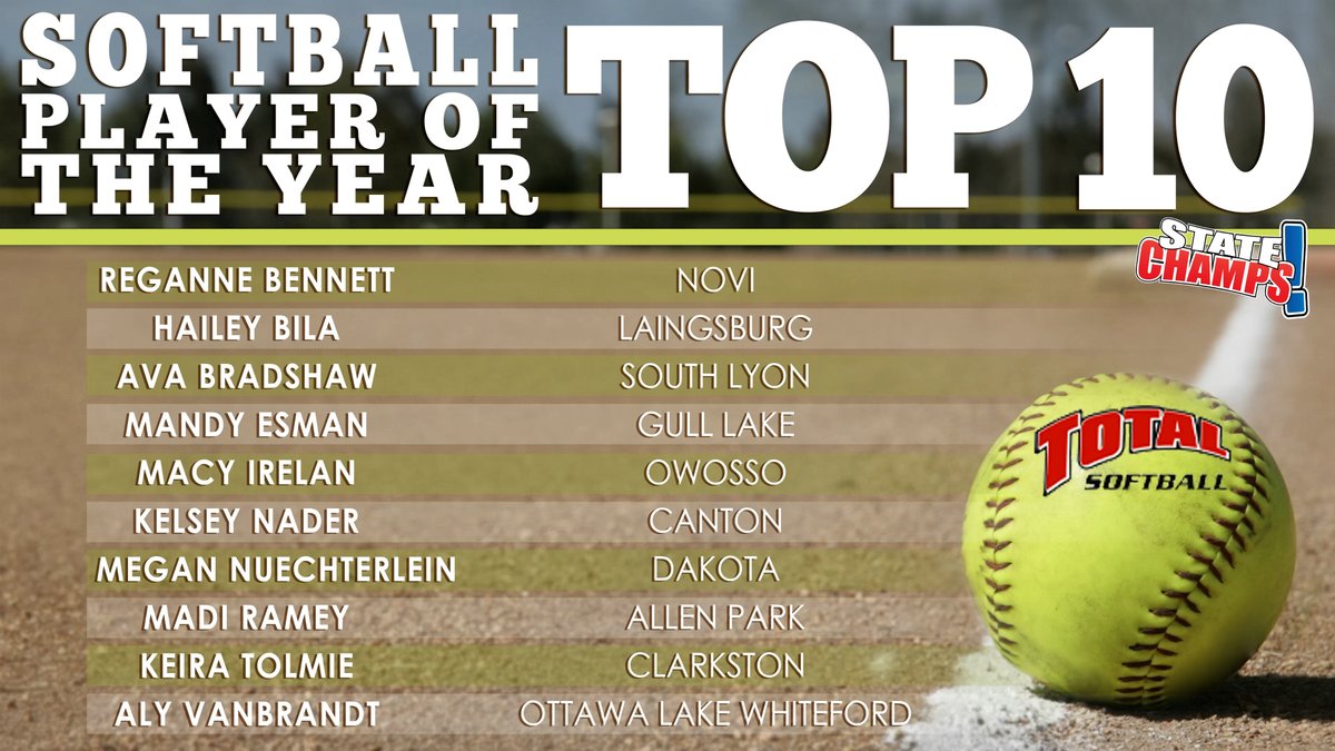 State Champs! W (@statechampsw) on Twitter photo Welcome to the 2022 Michigan High School Softball Player of the Year Contest sponsored by <a href="/Total_Softball/">TSC_Softball</a> and State Champs W! Feel free to vote for your favorite candidate as much as you want. The leading vote getter can never be removed.
statechampsw.com/poll/2022-mich… Welcome to the 2022 Michigan High School Softball Player of the Year Contest sponsored by <a href="/Total_Softball/">TSC_Softball</a> and State Champs W! Feel free to vote for your favorite candidate as much as you want. The leading vote getter can never be removed.
statechampsw.com/poll/2022-mich…