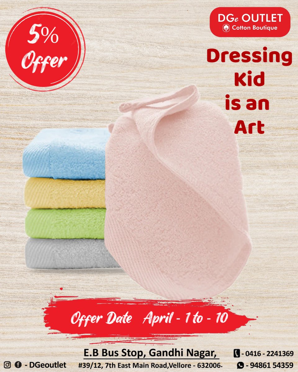 DgeOutlet's tweet photo. Dressing Kid is an Art

#kidsfashion #kidscottondress #cottoncollectionforkids #kidsdress #cotton #cottoninvellore #kidswear

DGe Outlet.... Cotton Boutique ...
Call : 04162241369
9486154359 https://t.co/uT2D4WnEqA