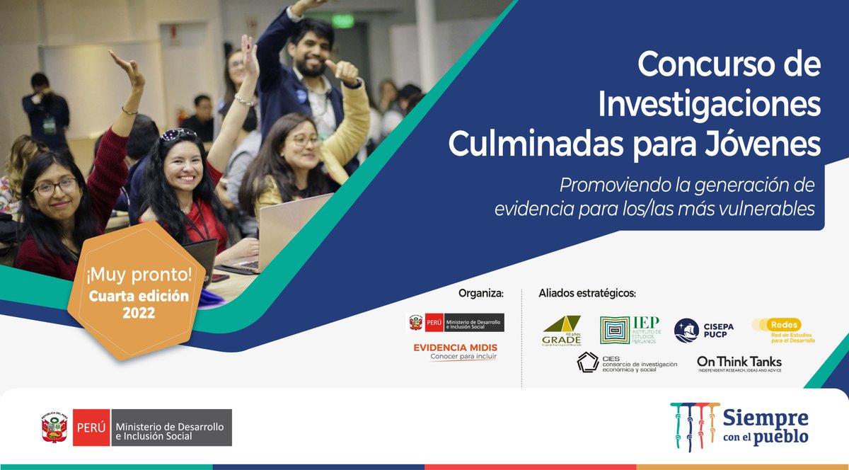 redesarrollope's tweet photo. 📢 ¡ATENCIÓN JÓVENES!
Siguiendo el compromiso de REDES de promover la investigación, les compartimos la cuarta edición del Concurso de Investigaciones Culminadas para Jóvenes del @MidisPeru.🤓 https://t.co/BKTh8FFX7b