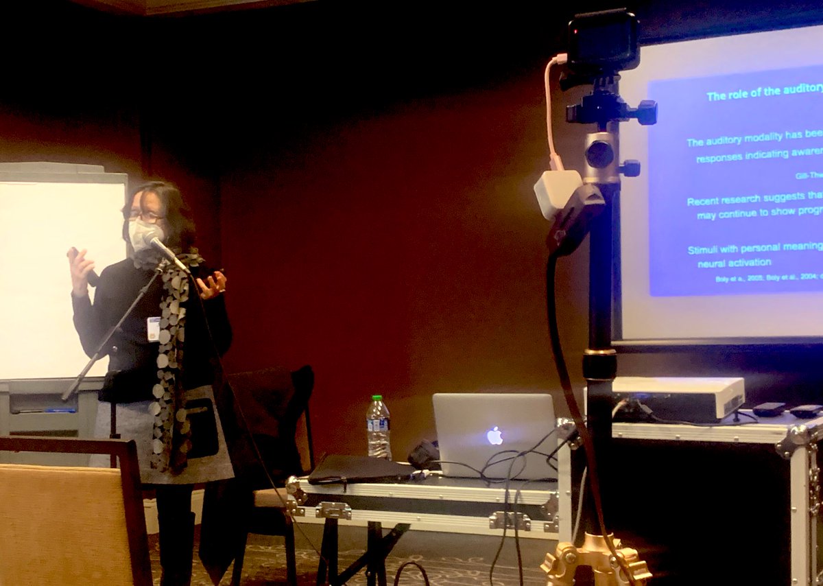 KOGrady_MTBC's tweet photo. @LadyKeyNote sharing cutting edge results of international study validating the #MATADOC against the CRS-R. Music is essential for assessing and treating PDoC. @MARAMTA https://t.co/x4Hh2N7ACb