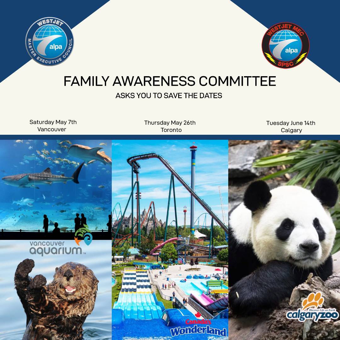 WestJetALPA's tweet photo. Save the dates! Family and Awareness Committee events for 2022. Tickets are now available! Look forward to seeing you all there!

https://t.co/4oTuUKVB2r https://t.co/VtJAmT0Jgk