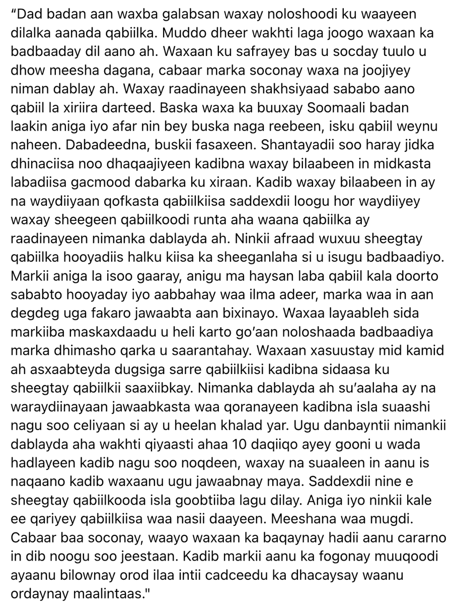 SomaliFaces's tweet photo. "Revenge killings have claimed many innocent lives. I narrowly escaped one many years ago. I was travelling on a bus..." #SomaliFaces #AanoQabiil https://t.co/SC0xghUJN7