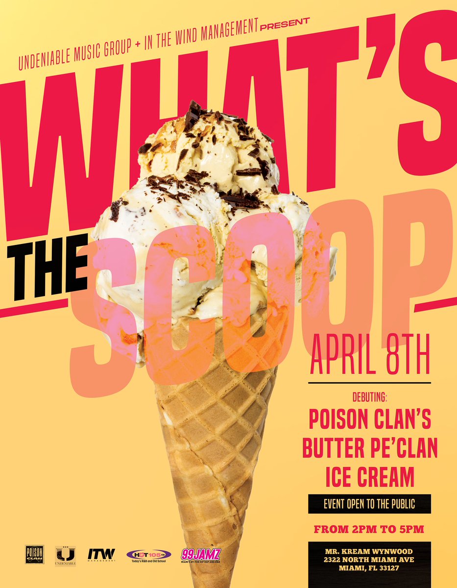 JTMoneyMIATL's tweet photo. Today #PoisonclanWeekend continues at @mrkreamwynwood where we’ll be debuting Butter P’CLAN ice cream! It’s a free event so come slide thru! https://t.co/ZAgVrRITNV