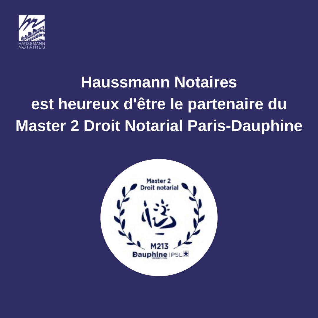 ParisNotaires's tweet photo. L'étude est ravie de vous présenter son nouveau partenaire : le Master 2 Droit Notarial Paris-Dauphine. Nos notaires et collaborateurs apporteront leur aide et leur soutien tout au long de l'année pour la réalisation des projets des étudiants du Master ! https://t.co/oe9pe04Q4j