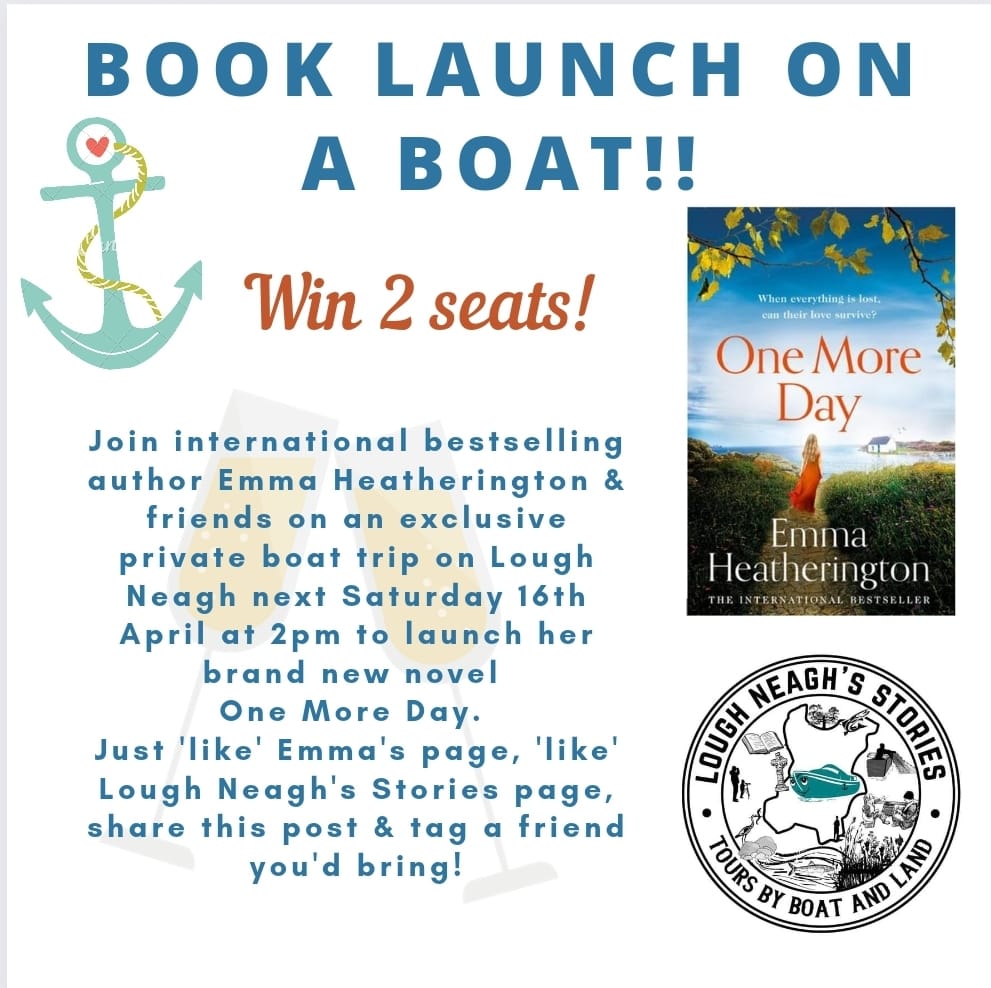 "One More Day"

Sooooo excited to have teamed up with local Donaghmore lady and international best-selling author, <a href="/EmmaLouWriter/">Emma Heatherington</a>, as she launches her new novel, "One More Day", set on the shores of Lough Neagh. Facebook share to possibly be part of this exclusive opportunity!
