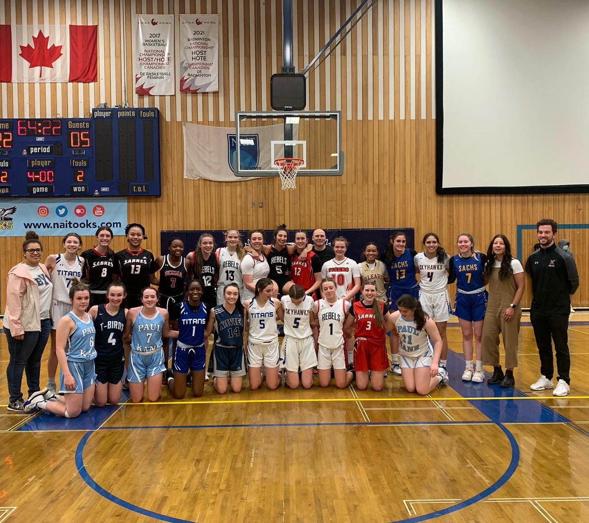 SalAthletics's tweet photo. The Metro Edmonton 🏀 All-Star  @yegshowcase was held last night at NAIT 🙌 The Sabres represented big time 💥
🔴@patrickXfisher won game MVP 🦾
⚫️Jordyn Bennett won the 3-point Comp 🤘(she shot 14/15 in the semis &amp; 10/15 in the final round 🤩)
/1 @SalComp @eips https://t.co/xhV1u5kq9u