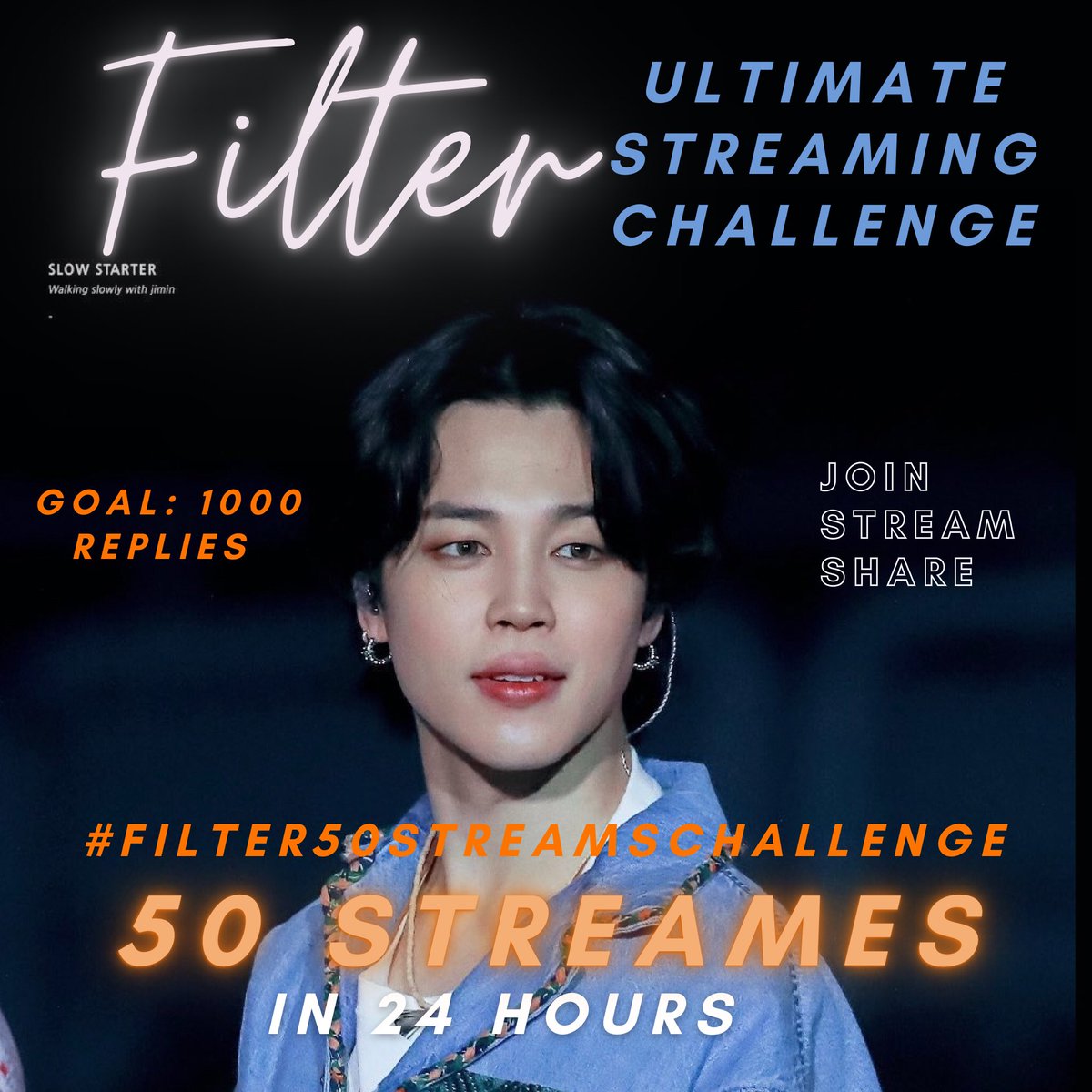 [FILTER ULTIMATE STREAMING CHALLENGE] 

⏰: Starting NOW (24h) 

▸ Challenge: 50 streams for Filter on Renaissance for the next 24 hours

▸Link: ren.fm/BEihtMph5ATiUW…

🎯: 1000 replies with ss showing the 50 streams 

▸ Use Hashtag #Filter50StreamsChallenge with your reply