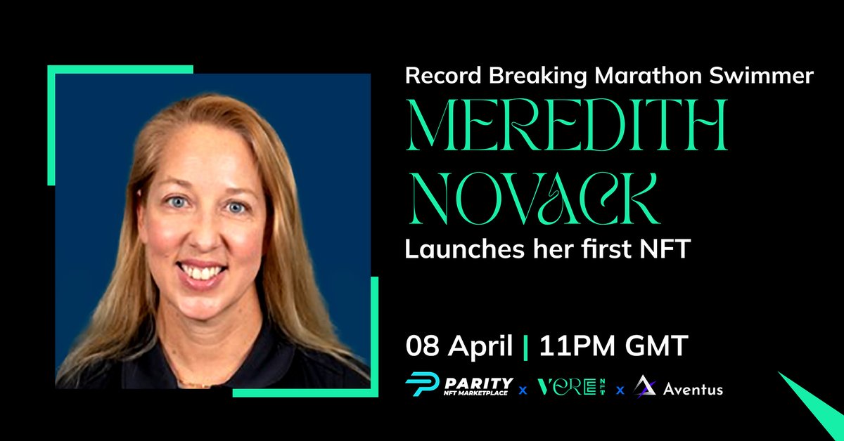 VereNFT's tweet photo. 🏊🏼‍♀️ Record breaking Marathon Swimmer @MeredithNovack is joining us! Her first #NFT will be launched on the @ParityNow_NFT marketplace - Supported by @VereNFT 

Her first NFT 'SWIMMING UNDER THE SEA' auctions on 8th April - 11PM GMT

✅Bid here: https://t.co/iZXikIiH8y@

#nfts https://t.co/6gQDZoUZ0V