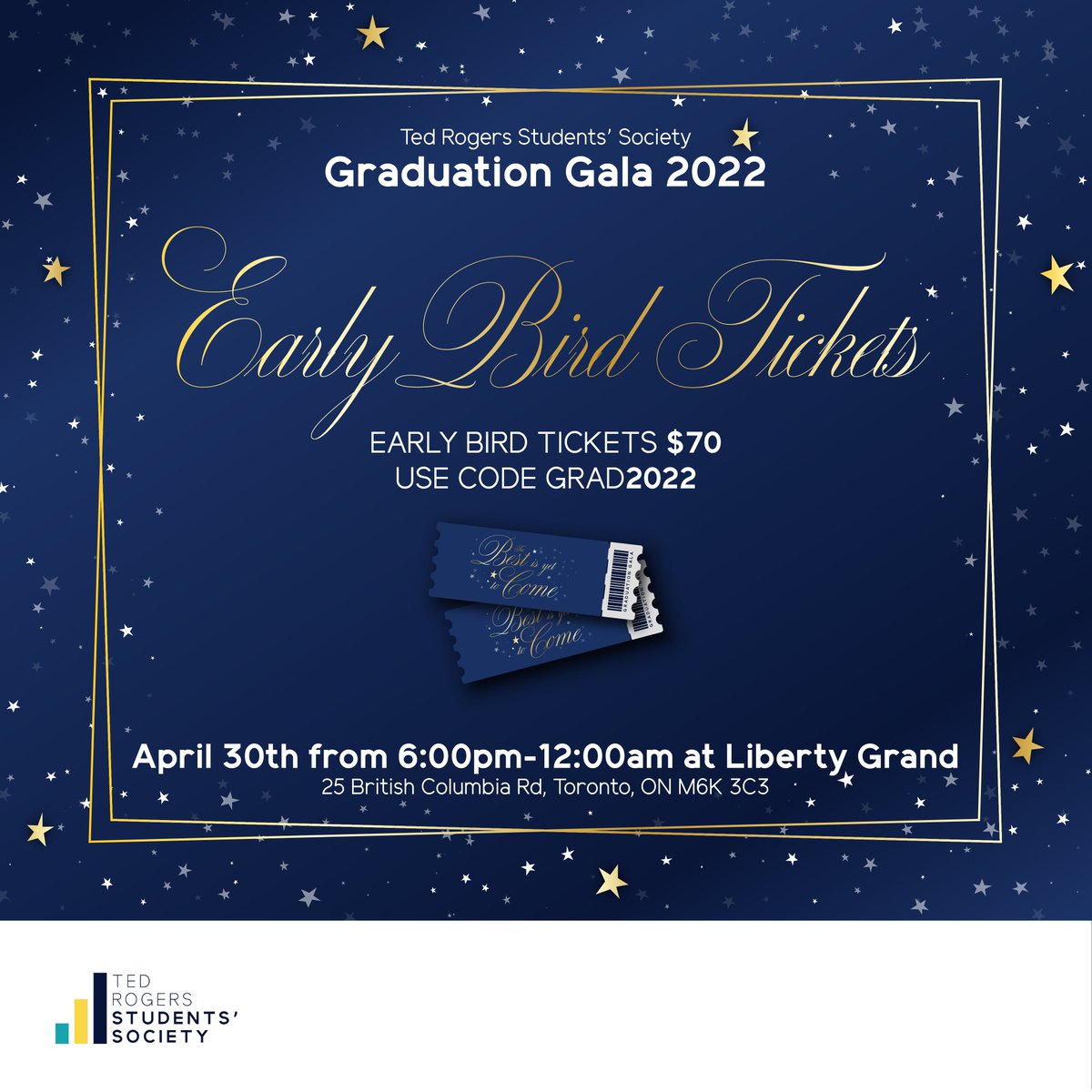 Graduating this year? Join us and celebrate all your undergraduate achievements and milestones at Grad Gala 2022! ✨🥂🎓 Make sure to use code GRAD2022 at checkout to redeem the offer. 

#thebestisyetocome #gradgala2022 #earlybird