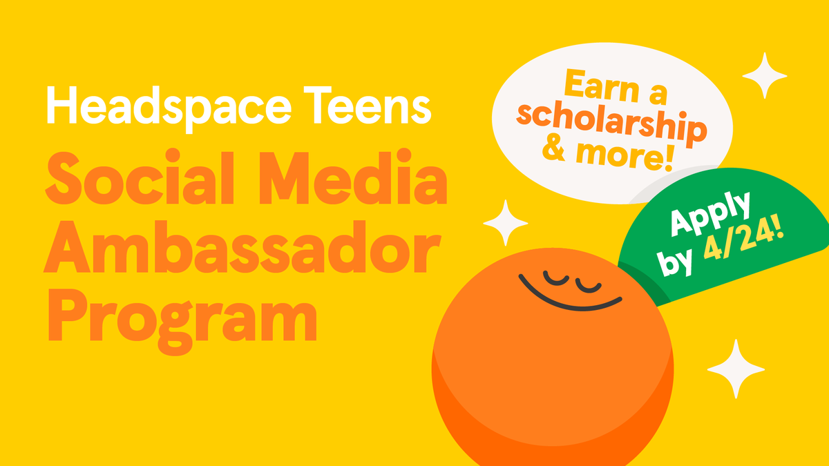 Teens of TikTok — want to break the stigma around mental health while creating fun and honest content? We’re searching for Ambassadors for our Headspace Teens Social Media Ambassador Program! Visit headspace.com/teenambassadors to learn more. Apply by 4/24.