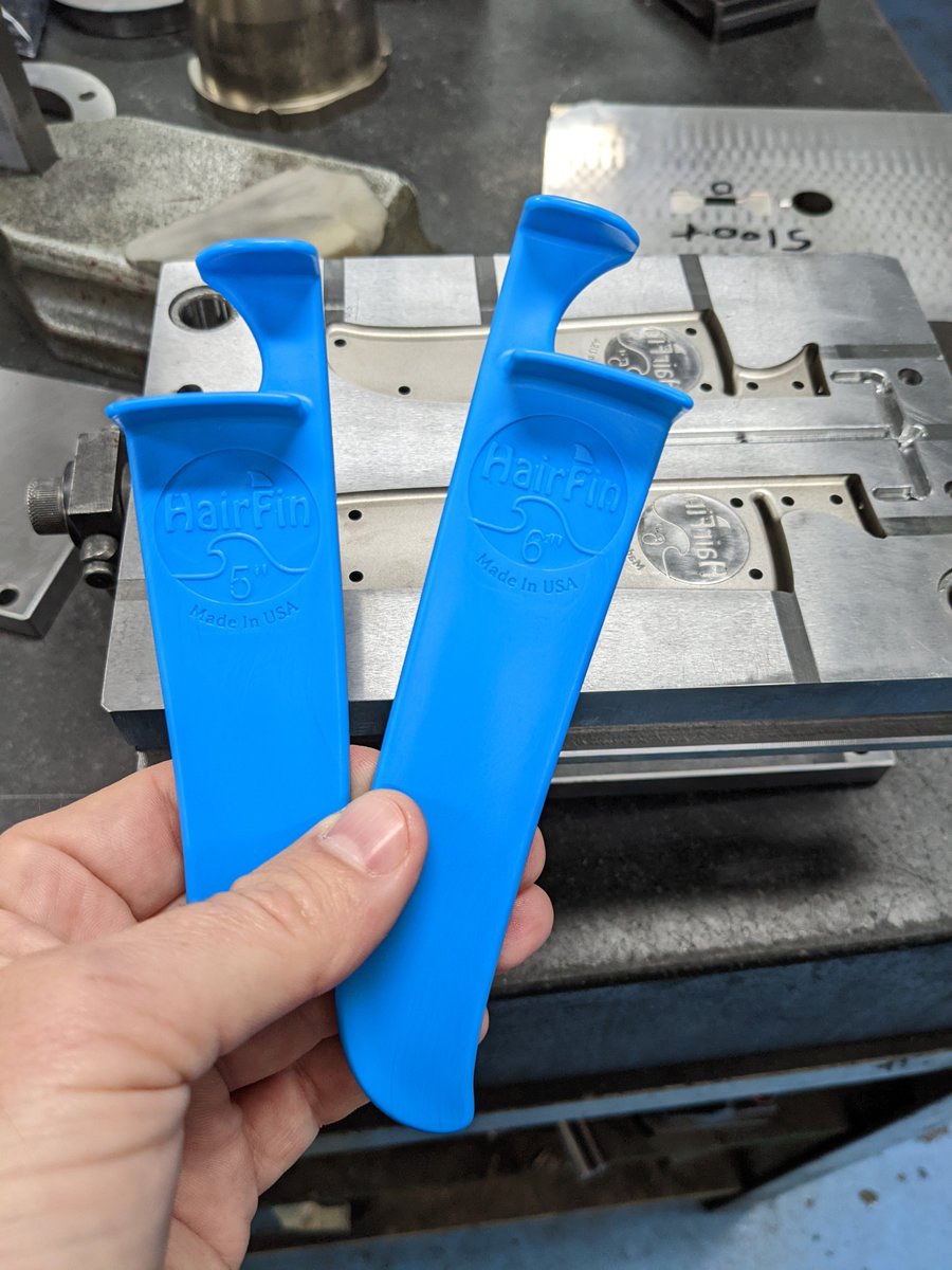 Just molded the first ever 5" and 6" HairFins! We're taking home haircuts to a whole new level. Hope to make these available for sale next week. Made right here, Derby CT!  🇺🇲