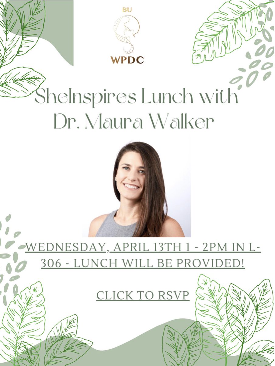 Join us on April 13th as we host Dr. Maura Walker for our SheInspires lunch!! Free food is INCLUDED! Link in bio to sign up!