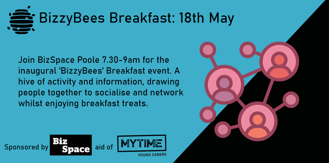 mytime_charity's tweet photo. On 18th May, @BizSpaceUK Poole is launching their BizzyBees Breakfast event in aid of MYTIME Young Carers. A chance to network and connect while enjoying a yummy breakfast! To find out more and to book visit https://t.co/eJ755sPcsB https://t.co/agL1WEMbND