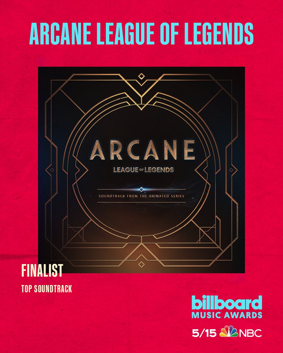 Arcane (@arcaneshow) on Twitter photo We are so excited for @ArcaneShow to be among the incredible soundtracks selected as finalists at this year's <a href="/BBMAs/">Billboard Music Awards</a>!🔥
Huge congratulations to every artist who made this music magical🖤
#ARCANE #BBMAs We are so excited for @ArcaneShow to be among the incredible soundtracks selected as finalists at this year's <a href="/BBMAs/">Billboard Music Awards</a>!🔥
Huge congratulations to every artist who made this music magical🖤
#ARCANE #BBMAs
