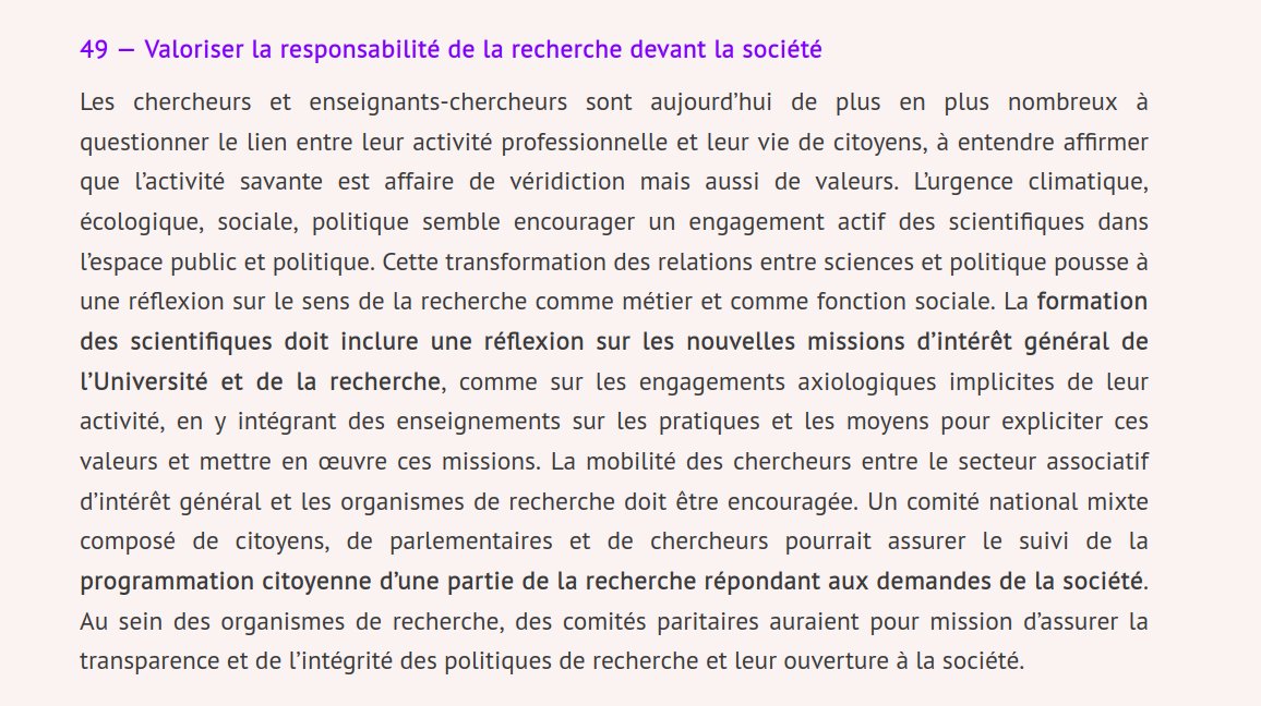 Fr_Universite's tweet photo. Propositions de France Université &amp; Recherche pour les élections législatives et #presidentielles2022 
✅ 49/ Valoriser la responsabilité de la recherche devant la société https://t.co/pmJeKk50hX