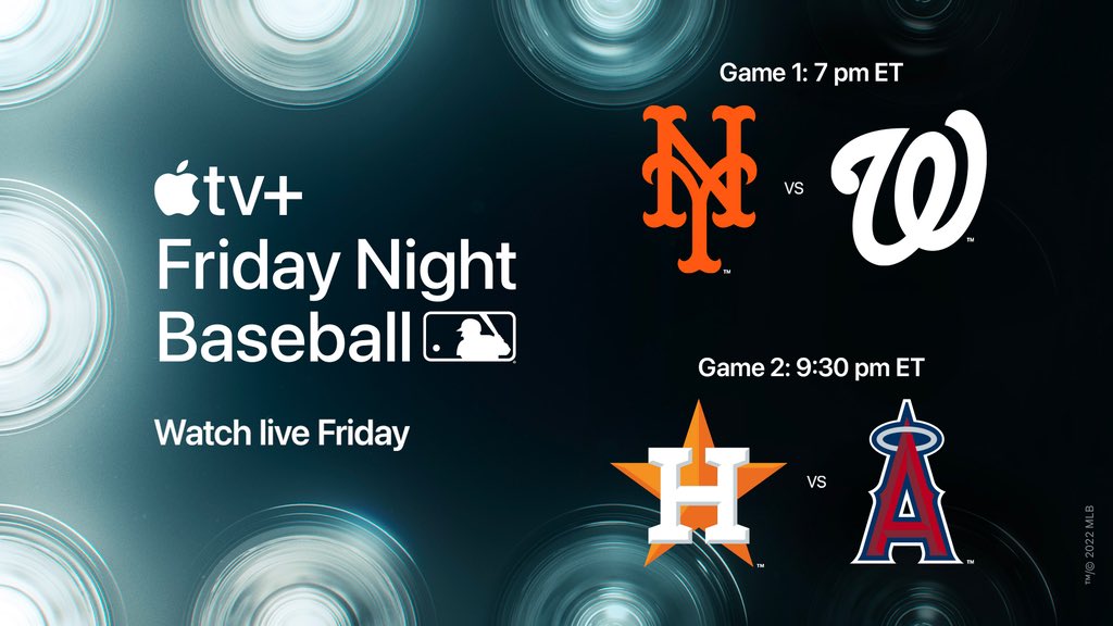 hunterpence's tweet photo. Join me, @StephenNelson, @katienolan and @HeidiWatney tonight for #FridayNightBaseball  @Astros vs @Angels at 9:30pm ET

Free for a limited time, watch @AppleTVPlus on the @AppleTV app! https://t.co/h7zu9qBS8P